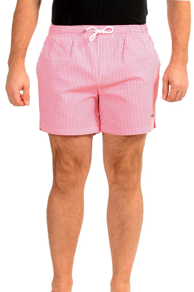 Hugo Boss Men's "Velvetfish" Striped Swim Board Shorts US S IT 48