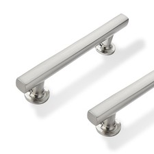 2 Pack 3 inch 76mm Hole Center Brushed Nickel Cabinet Pulls Square Cabinet H...