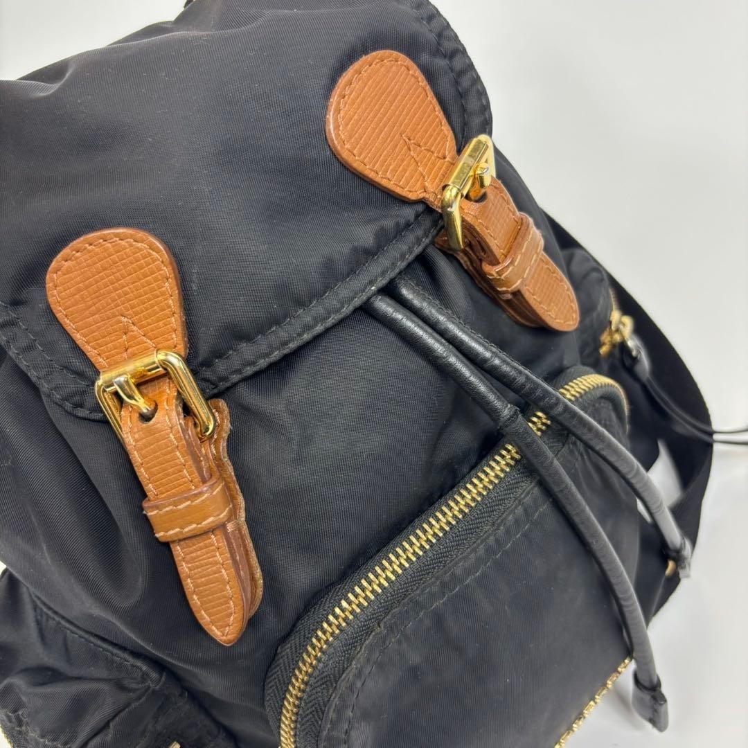 Current Burberry Chain Backpack Daypack Nylon Bla… - image 8