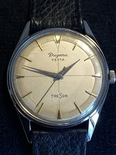 Dugena Festa Tresor Herren Armbanduhr Vintage Mechanisch Läuft Funktioniert