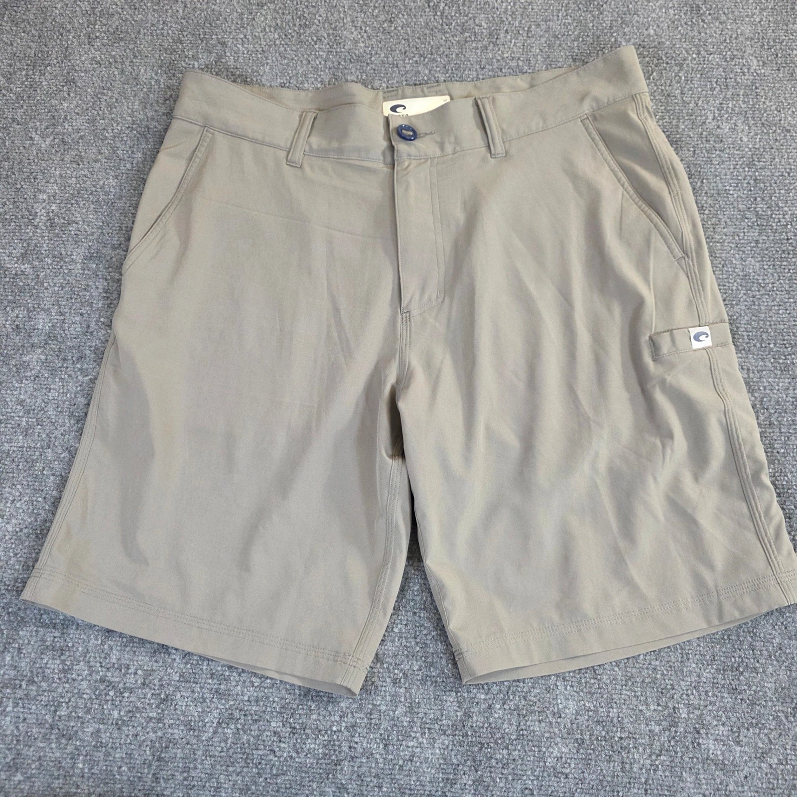 Costa Del Mar Fishing Shorts Mens 34 Tan Hybrid Performance Stretch Cargo