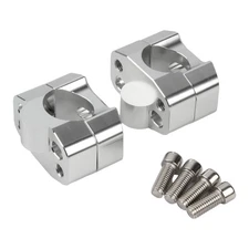 Silver 1 1/8 inch 28MM Motorcycle CNC Handlebar Risers Mount Clamp ATV