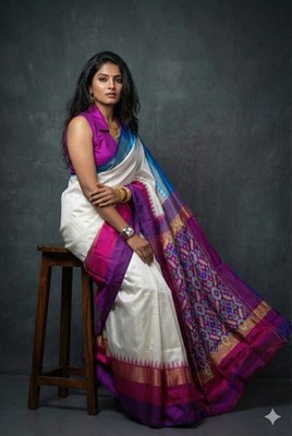 ikkat pure silk saree sari wedding party wearing mask for women gifts
