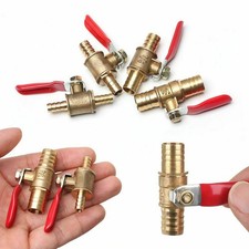 Brass Inline Ball Valve with Lever Handle 6mm 8mm 10mm 12mm Hose Barb Size