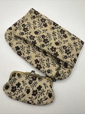 Vintage Floral Evening Bag Purse Tapestry Clutch w/ Coin Purse