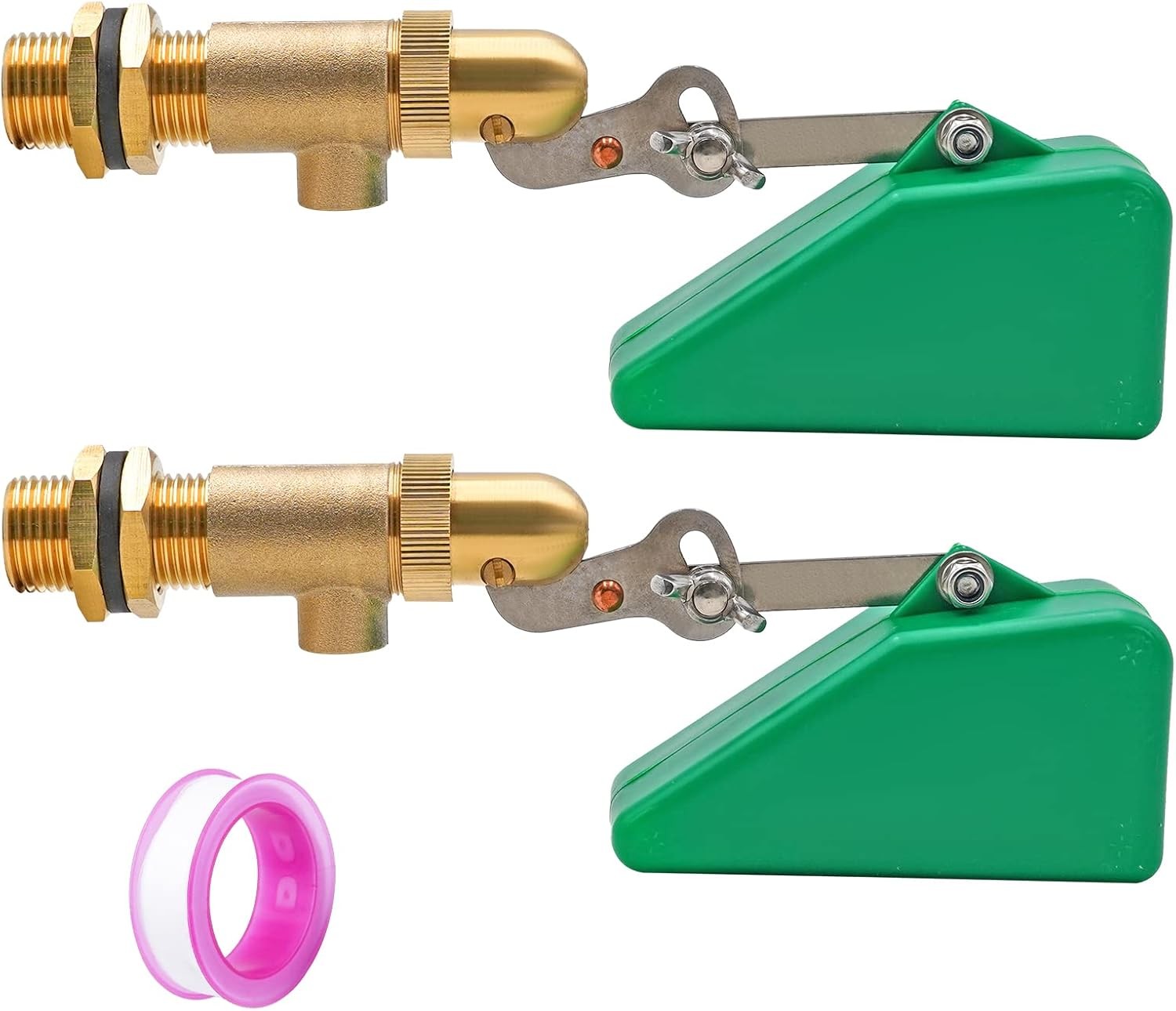 2Pcs Brass Float Valve 1/2 Inch Livestock Water Tank Float Valve with Adjustable