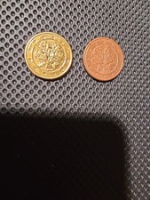 Moneta da 1 centesimo Tedesca RARA. Errore Di Conio, Coniata con metallo oro