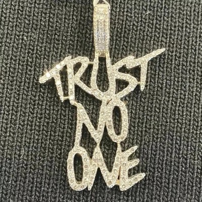 2.6Ct Round Cut Real Moissanite Custom Letter Pendant 14K White Gold Plated