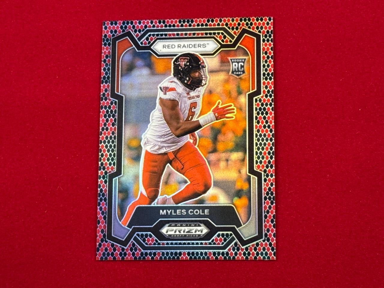 Myles Cole Panini Prizm Draft Picks #165 Snakeskin
