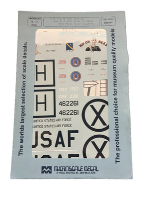 Microscale Decal B-29 Nip On Nees, So Tired, Seven to Seven, Missing 1 decal