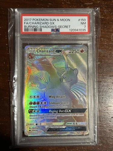 2017 Pokémon Burning Shadows Charizard GX 150/147 PSA 7 Free Shipping