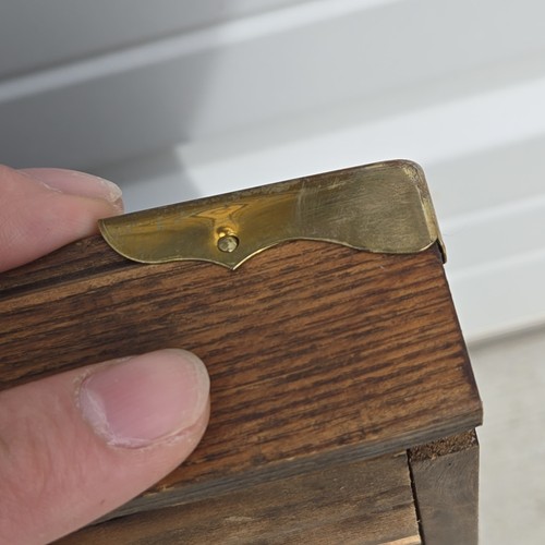 Cassetto per stampante tipografica Hamilton vintage con protezioni angolari in metallo - Foto 19 di 24