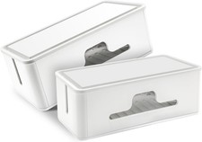 Extra Large Cable Management Box,Cover Hide Power 14 6.3 4.7inch, White