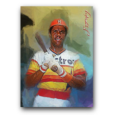 Cesar Cedeno Art Card Limited 16/50 Edward Vela Signed (Houston Astros)