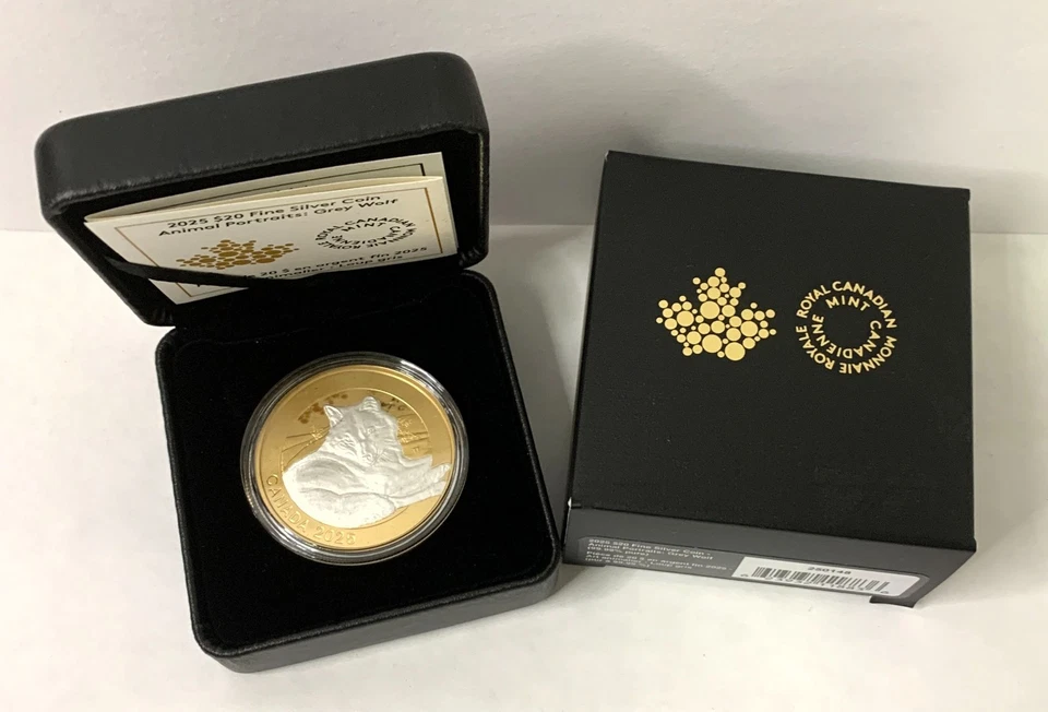 2025 Animal Portraits: Grey Wolf $20 Fine Silver Coin UNC - Royal Canadian Mint - Image 2 of 4