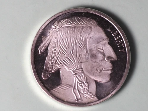 Silver Round Bullion Buffalo American Indian NICE Condition 1 oz .999