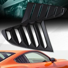 FIT FORD MUSTANG COUPE CARBON STYLE SIDE 1/4 QUARTER WINDOW LOUVER SCOOP COVER