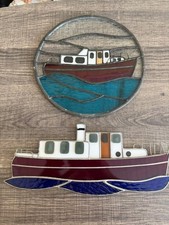 Stained Glass Boat Scenes Stained Glass Suncatcher Stunning Set Of 2