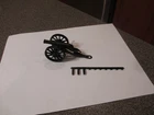 VINTAGE MARX BLUE & GRAY CIVIL WAR, FORT APACHE, THE ALAMO PLAYSET BLACK CANNON