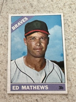Vintage 1966 Topps #200 Ed Matthews Milwaukee Braves Baseball Card