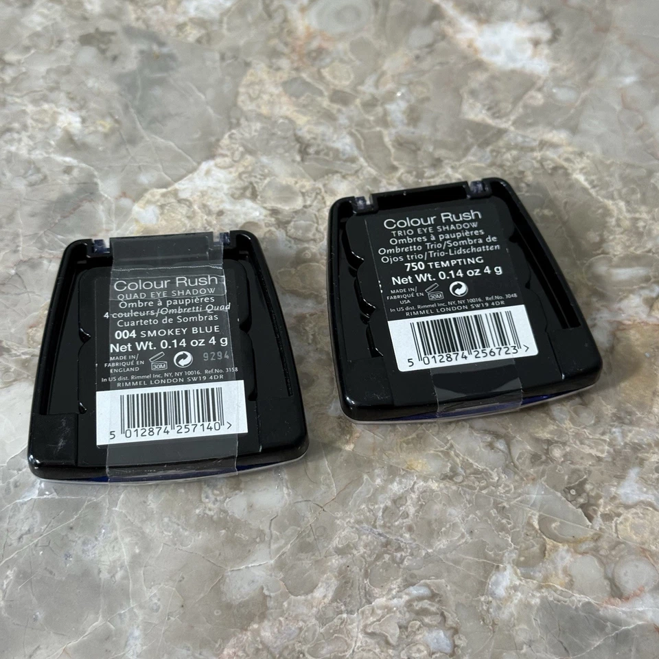 Rimmel London Colour Rush Quad Eye Shadow 004 Smokey Blue +750 Tempting Lot New - Image 2 of 2