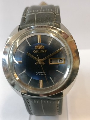 VINTAGE ORIENT 21J AUTOMATIC BLUE DIAL 0469639-80 MEN'S WORKING CONDITION