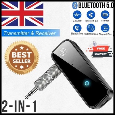 2-in-1 Wireless Bluetooth 5.0 Transmitter Empfänger Adapter Audio 3,5mm Klinke Aux