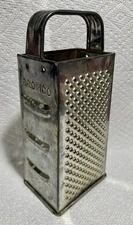 Vintage 1960s Bromco 4-Sided Metal Box Cheese Grater / Vegetable Shredder