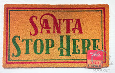 New Winter Wonder Lane Santa Stop Here Coir Doormat Holiday Christmas Rug 18x30