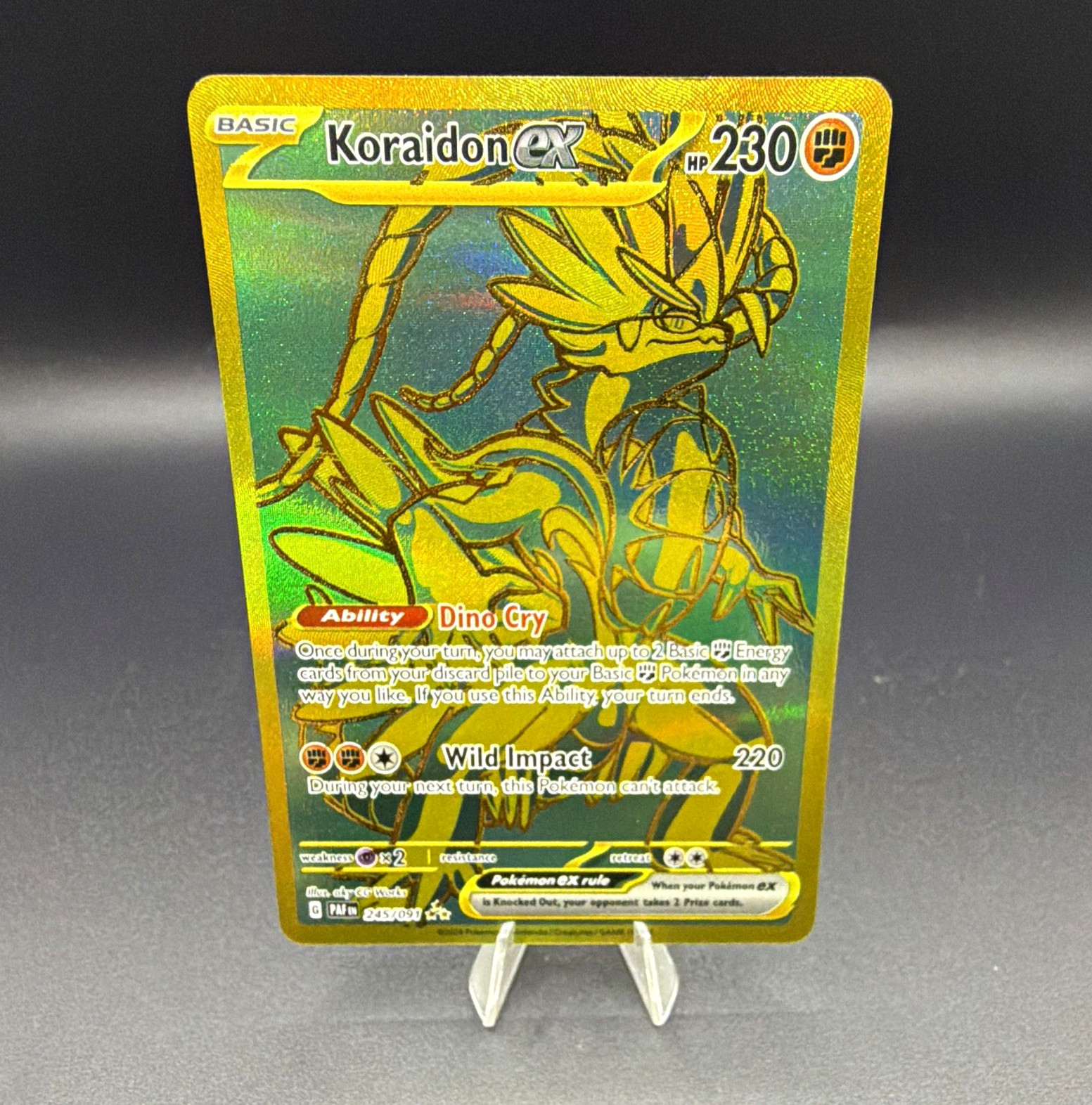 Pokemon TCG Koraidon ex SV: Paldean Fates 245/091 Hyper Rare Gold Holo