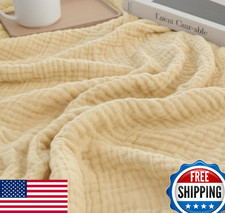 KyraHome Muslin Blanket 60"x80" 100 Organic Cotton Plant Dyed for Adults Kids