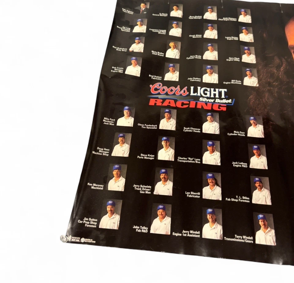 Cartel vintage 1995 Coors plata clara bala carreras Kyle petty NASCAR Foto 4 de 4