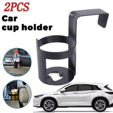 2 Universal Black Car Cup Holder with Door Mount Hook for Bottles  Drinks D2P3