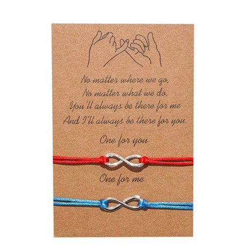 Wish You Me Gift UK Promise Bracelet Charm Card Infinity Friendship Lover Couple - Picture 11 of 11