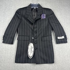 Den Zel Blazer Boys 6R Black Stripe Suit Separate 5 Button Jacket Sport Coat NWT