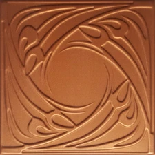 Ceiling Tiles Glue Up 20" x 20" Decorative, Styrofoam, GENOA Metallic Copper