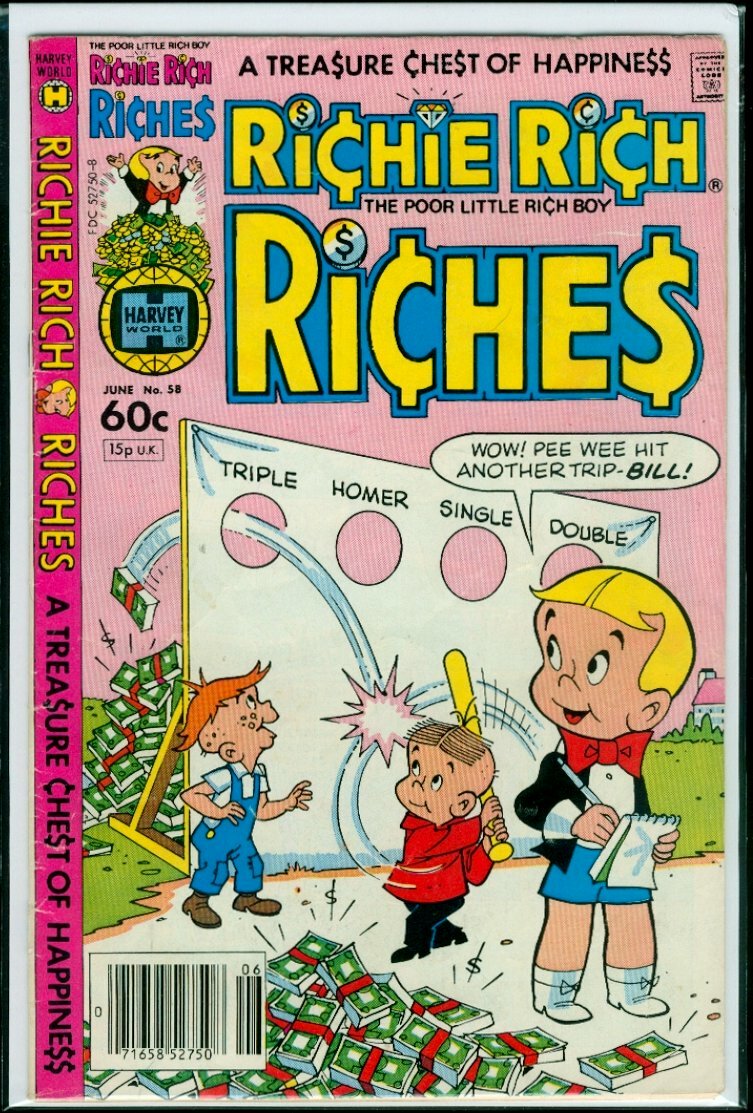 Harvey Comics RICHIE RICH The Poor Little Rich Boy RICHES #58 VG+