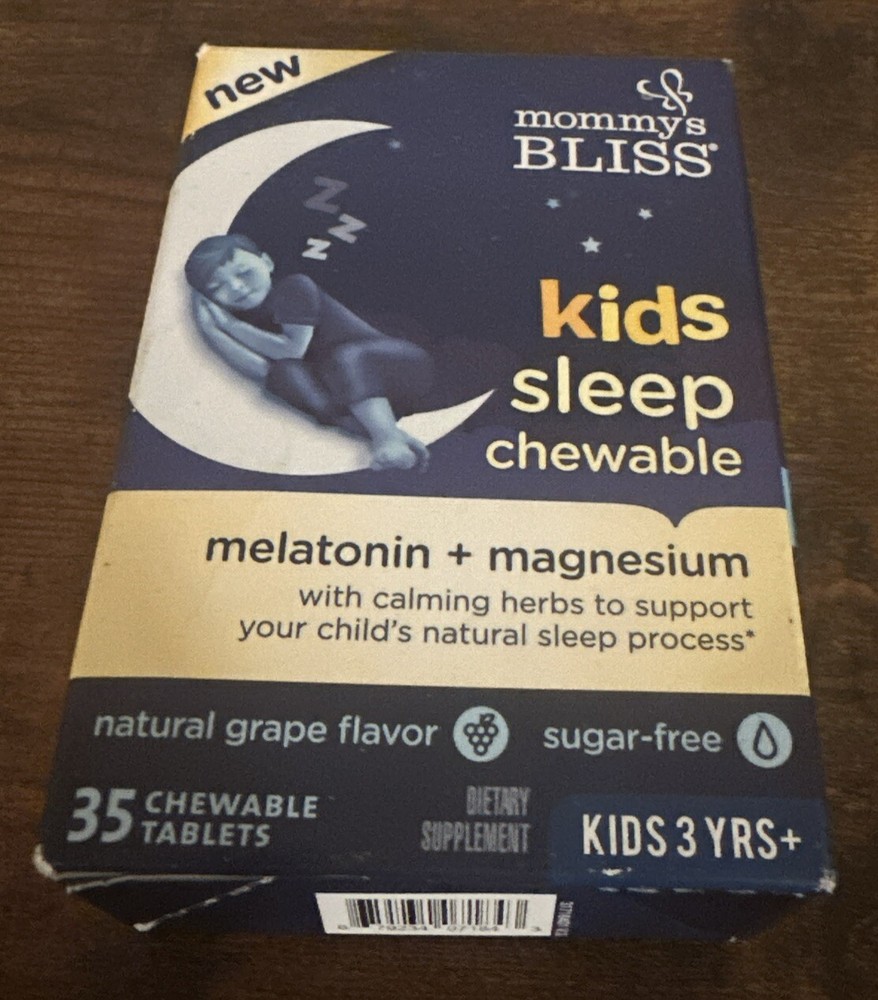Mommy's Bliss Kids Sleep Chewable, Grape, Dietary Supplement, 35 Count Exp 01/26