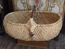 Large wicker Basket Primitive Rustic Natural 20"