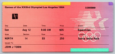 1984 Summer Olympic  Los Angeles  8/12/1984