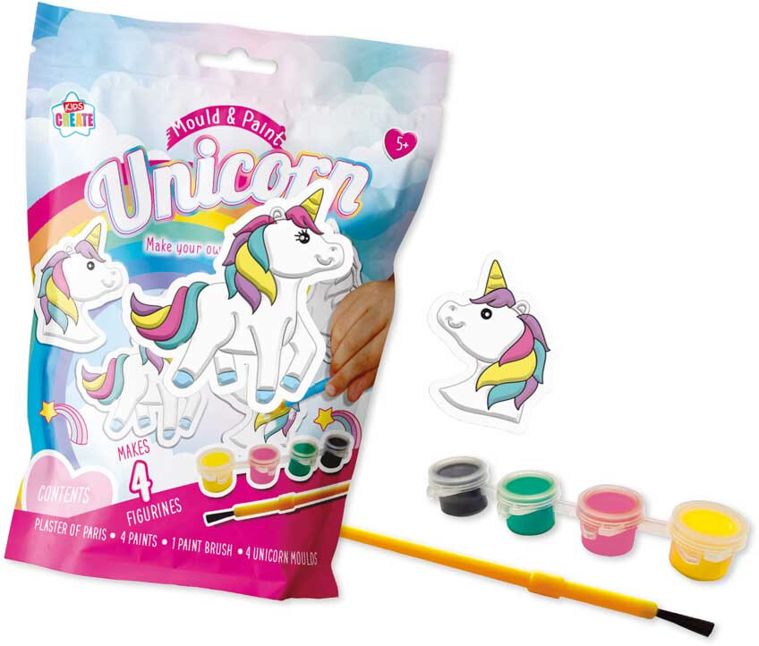 Unicorn Mould & Paint Makes 4 Plaster of Paris Kit Craft Kit for