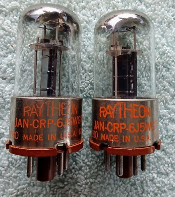 Paar Vintage Elektronenröhre - Raytheon - Typ JAN CRP 6J5WGT/Triode - geprüft/OS