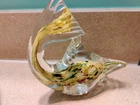 Murano Glass Paperweight Yellow Fish With Multi Colors