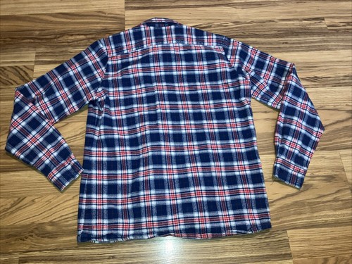 VERMONT FLANNEL CO HENLEY SHIRT YOUTH SMALL BLUE PLAID FLANNEL - Picture 7 of 7