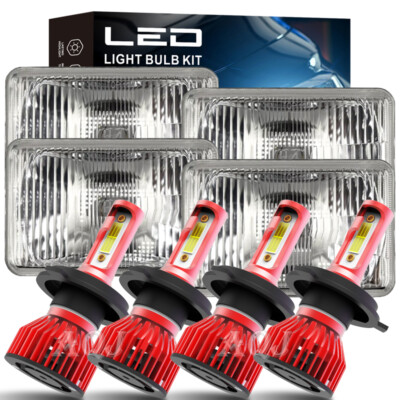 For Chevrolet Monte Carlo SS 1980-1988 4PCS 4x6" LED Headlights DRL Hi/Lo Beam - Foto 12