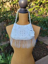Vintage Beaded Fringe Ivory Purse