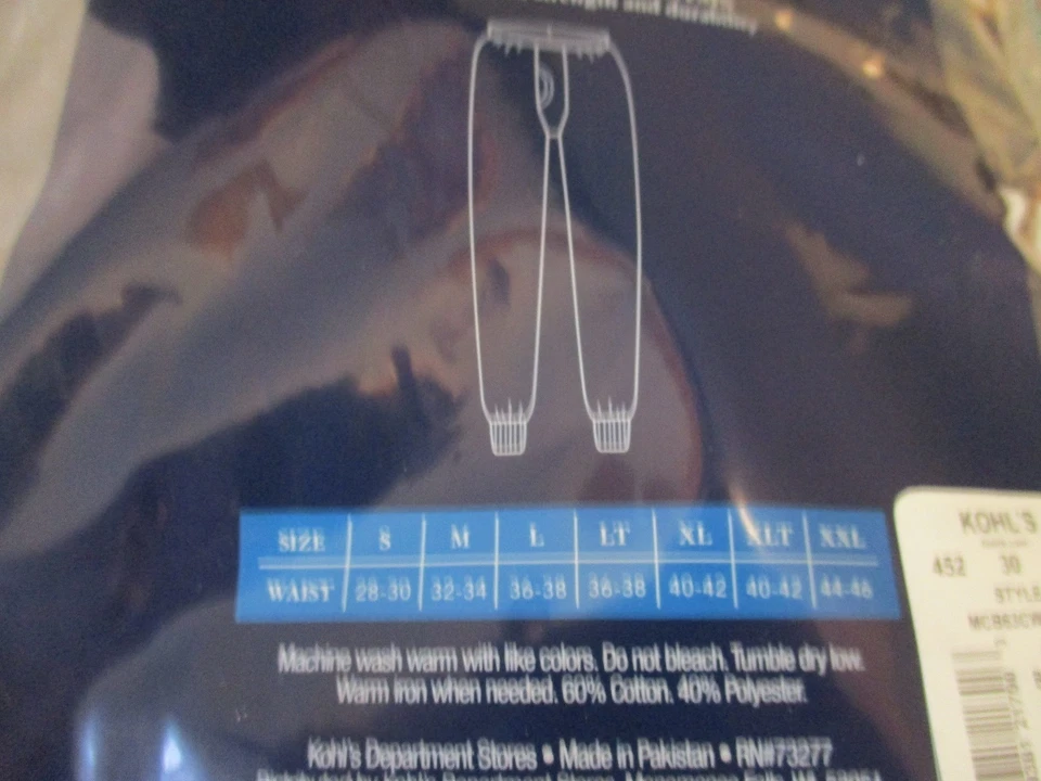 Pantalones térmicos Croft & Barrow de algodón tejido negro liso SR $22 NUEVOS Foto 3 de 3