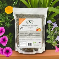 Fertile Ground Pellets, Soil Conditioner and Fertilizer Pellets. 3-4-3 NPK