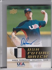 2009 UPPER DECK UFWA13 DREW POMERANZ AUTOGRAPH USA ROOKIE RC 3-COLOR PATCH 13/50