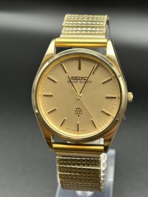 Seiko Grand Quartz 9940-8010 35mm Gold Dial Vintage Rare
